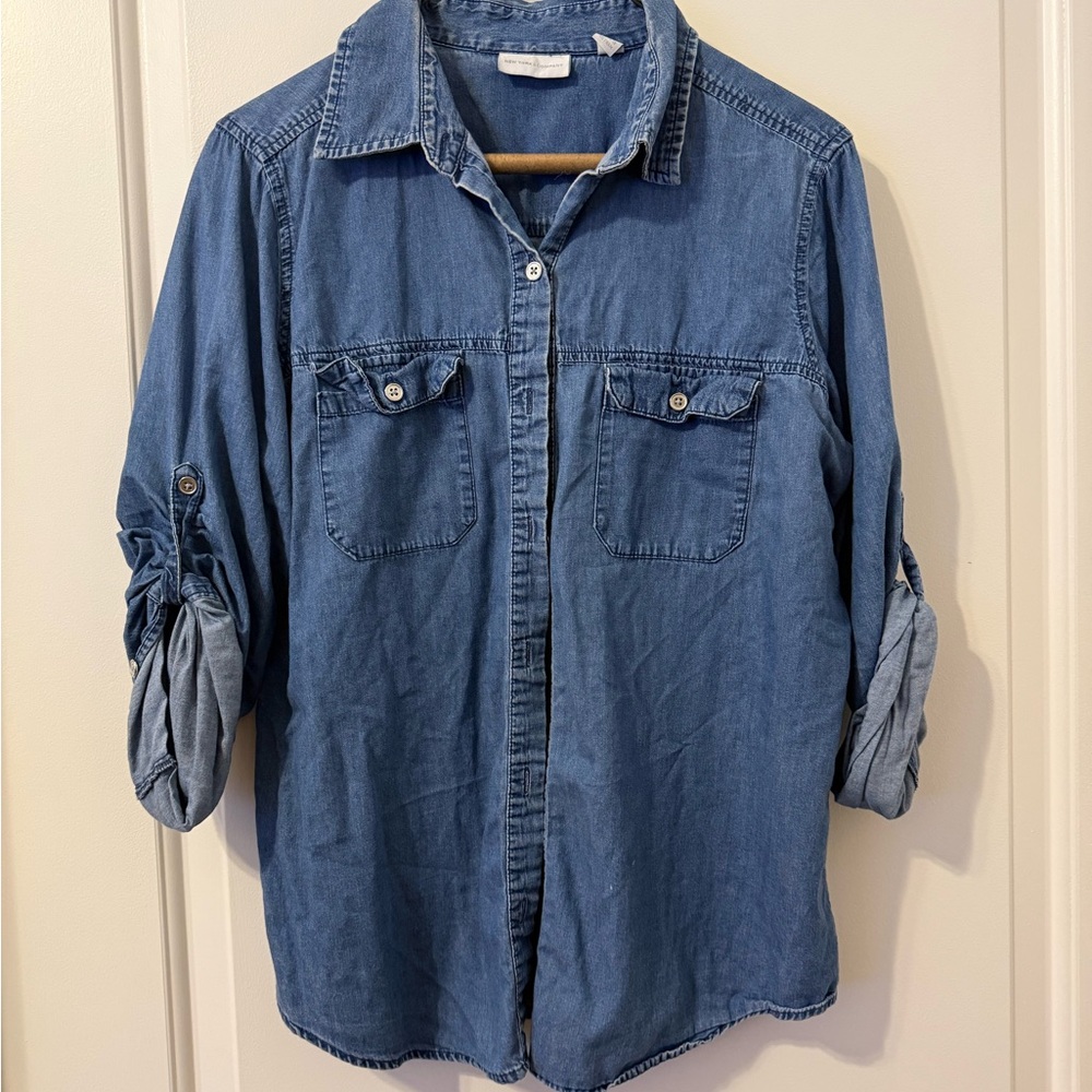 Denim Button-Up Shirt